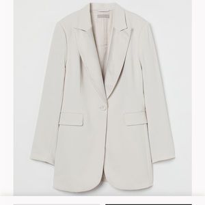H&M Single Breasted Jacket. Color: Light Beige (Size: XS)
